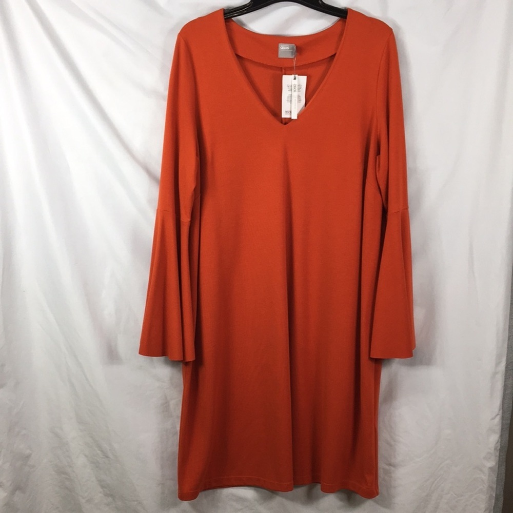 ASOS Orange Maternity Bell Sleeve Maxi Dress Size 14 NEW With Tags